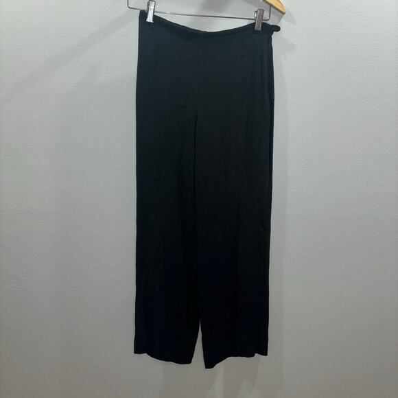 ARMANI COLLEZIONI Women’s Black Wise Leg Crepe Trousers Size 6 - Picture 1 of 11